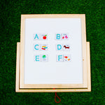 2 in 1 Magnetic White & Black Board With Some Alphabet And Image Stickers And Chalks